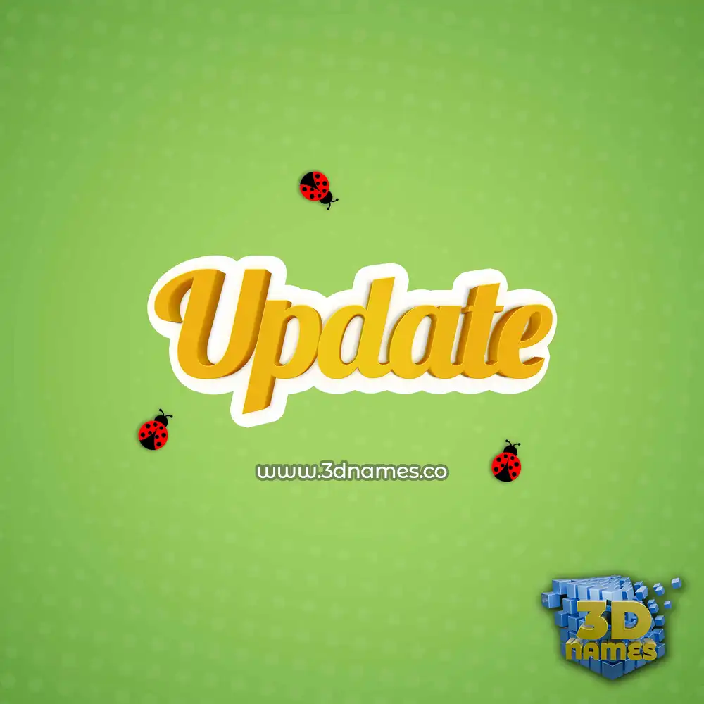 update in Ladybugs style - 3D name wallpaper