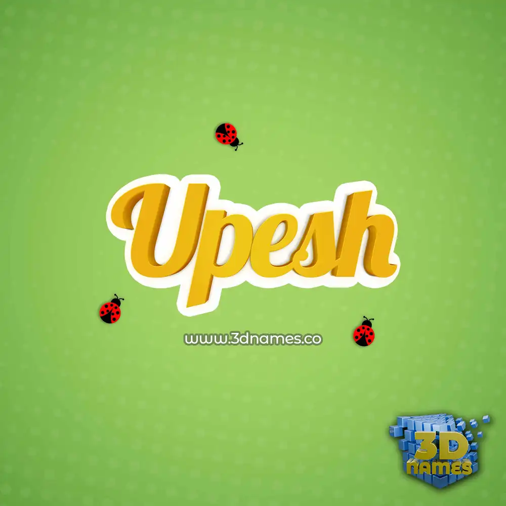 upesh in Ladybugs style - 3D name wallpaper