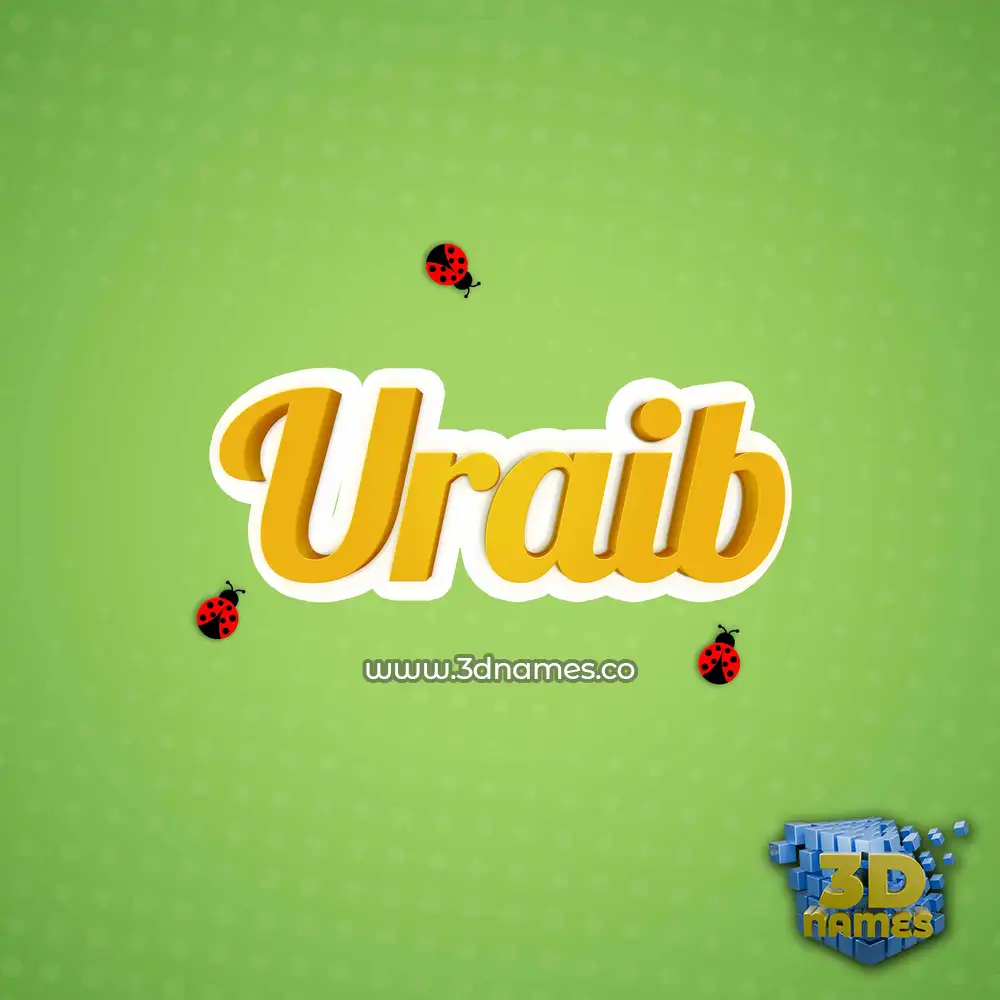 uraib in Ladybugs style - 3D name wallpaper