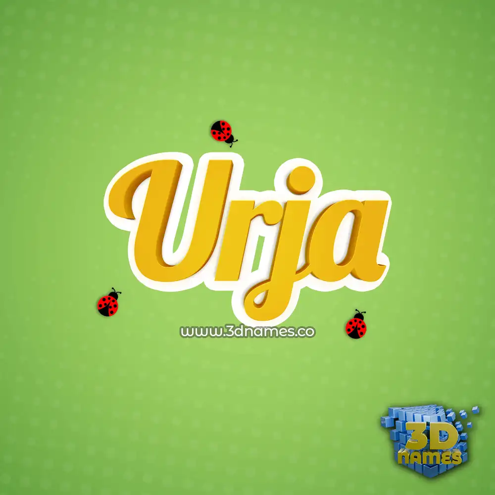 urja in Ladybugs style - 3D name wallpaper