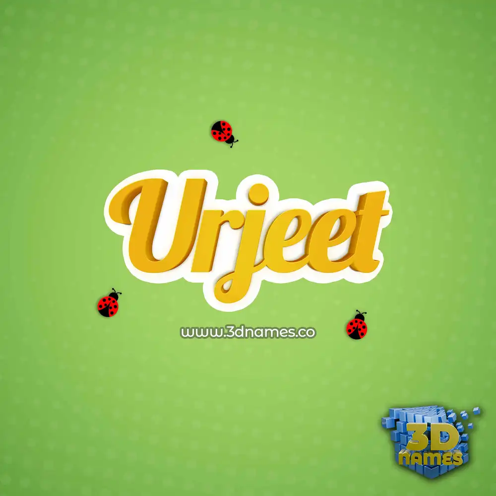 urjeet in Ladybugs style - 3D name wallpaper