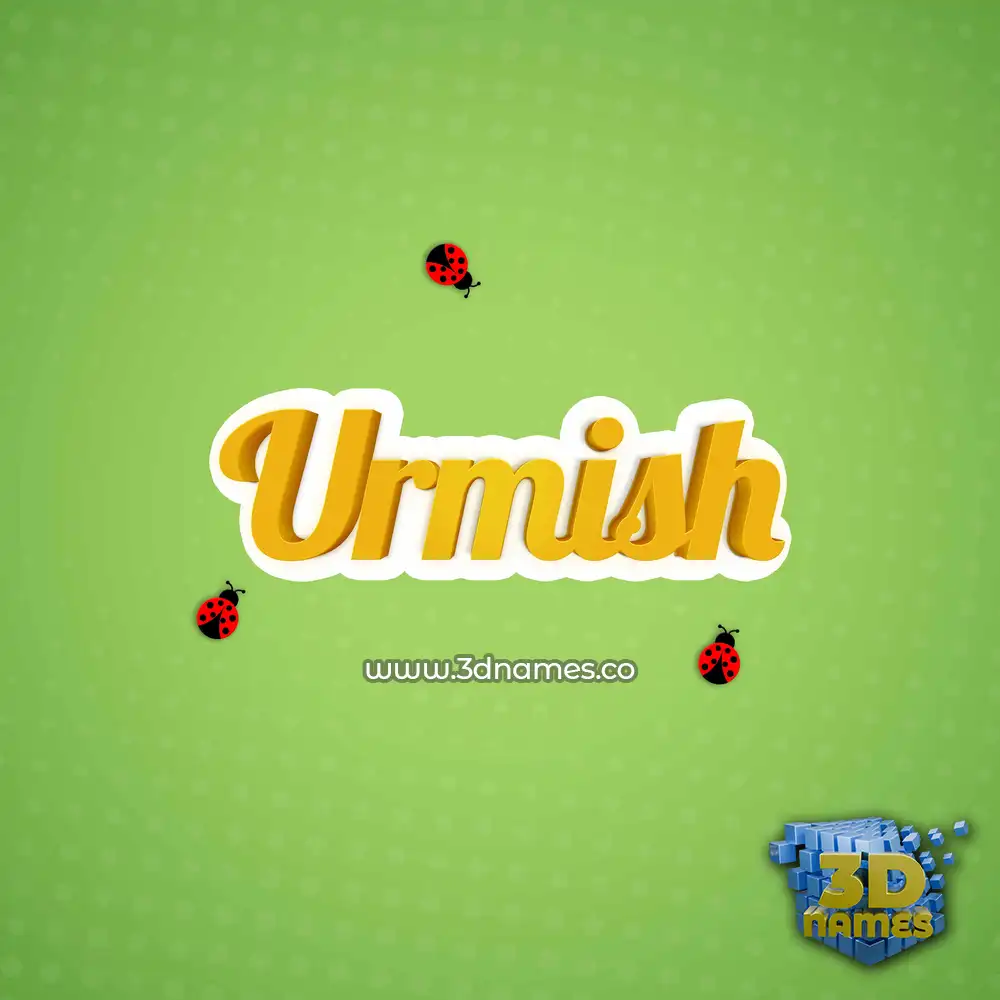 urmish in Ladybugs style - 3D name wallpaper