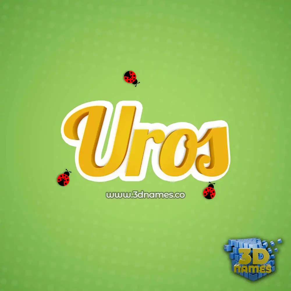 uros in Ladybugs style - 3D name wallpaper