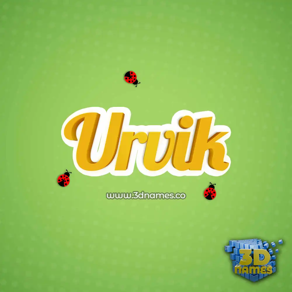urvik in Ladybugs style - 3D name wallpaper