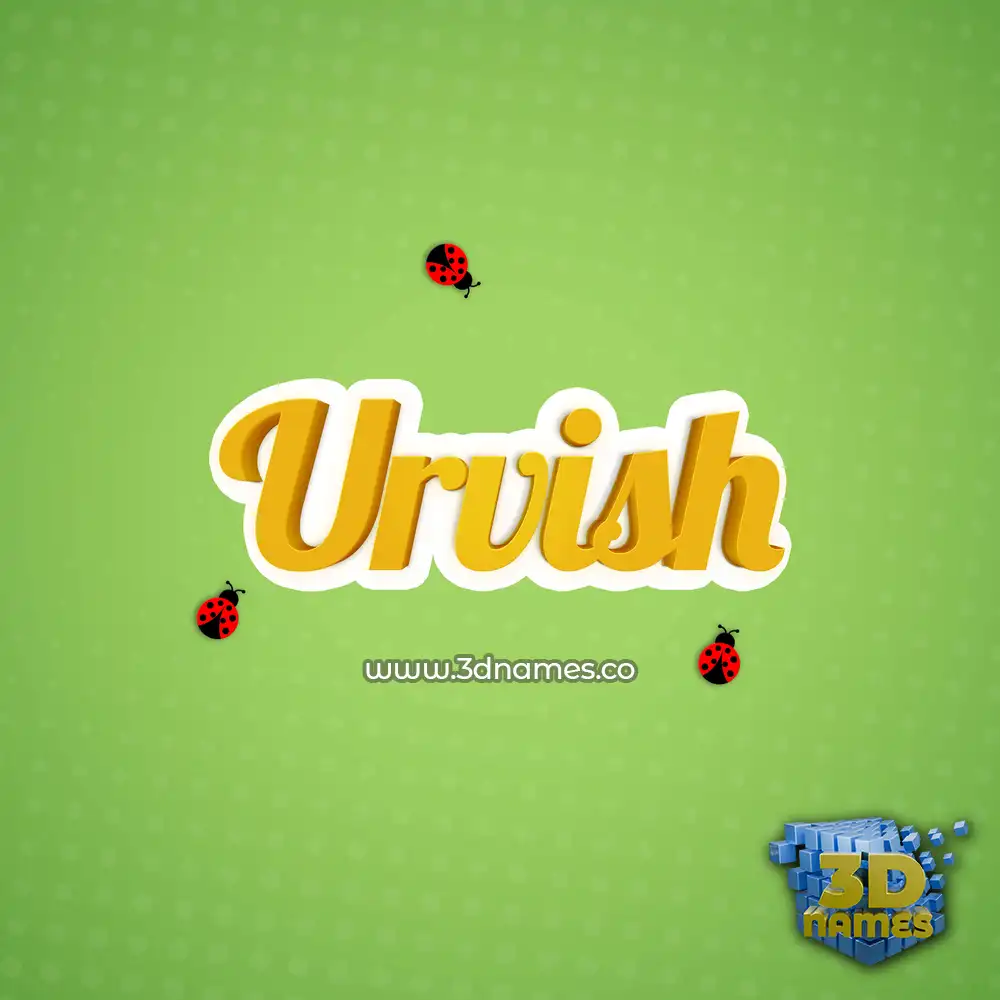 urvish in Ladybugs style - 3D name wallpaper