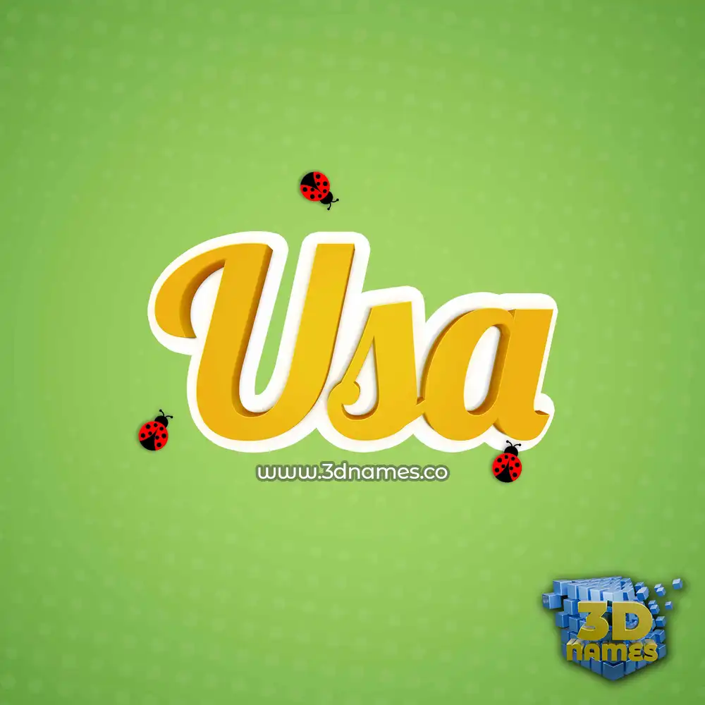 usa in Ladybugs style - 3D name wallpaper