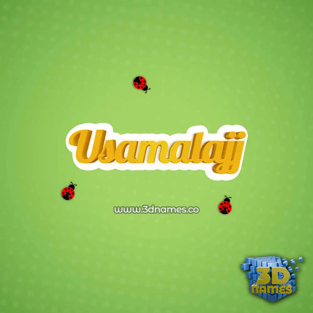 usamalajj in Ladybugs style - 3D name wallpaper