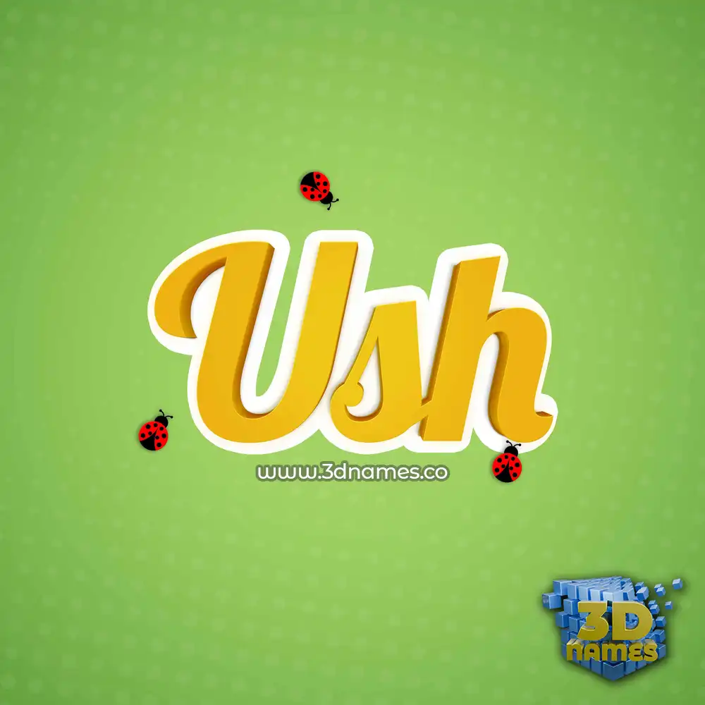 ush in Ladybugs style - 3D name wallpaper