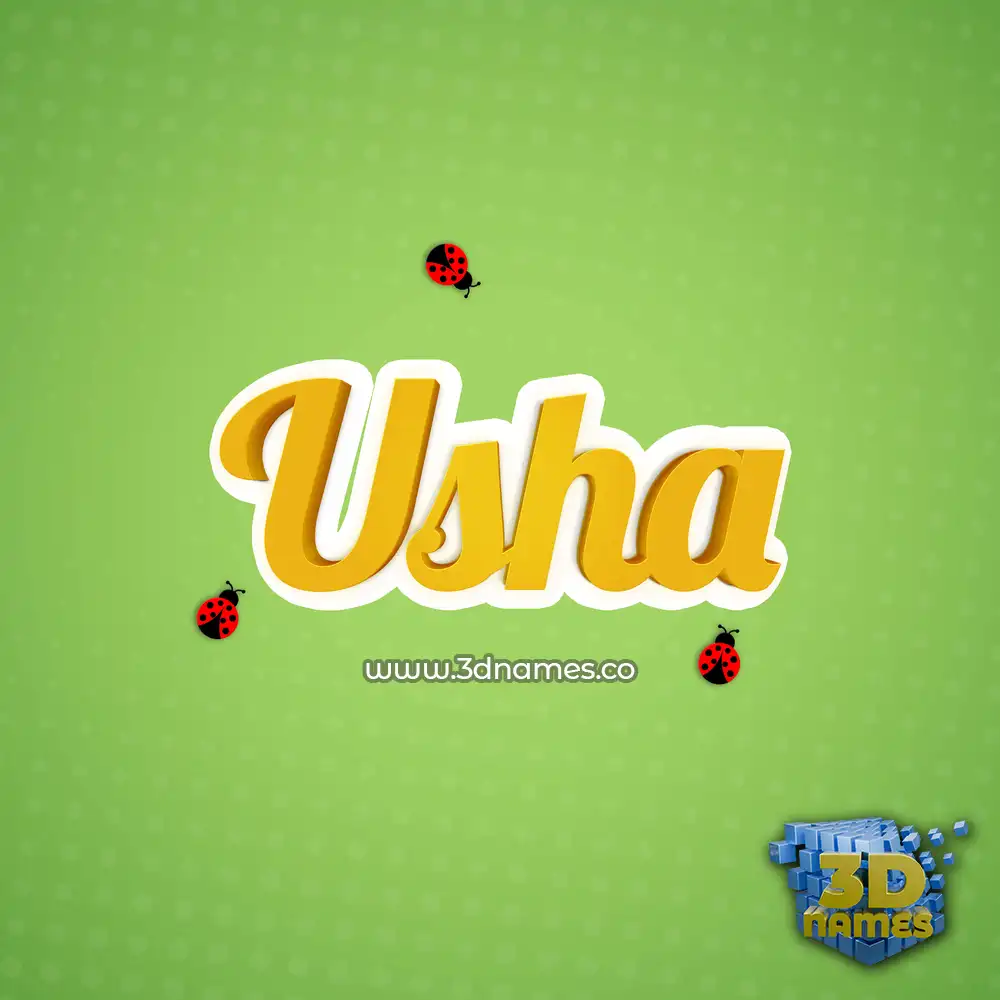 usha in Ladybugs style - 3D name wallpaper