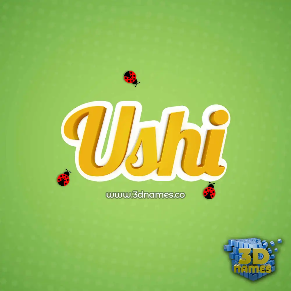ushi in Ladybugs style - 3D name wallpaper