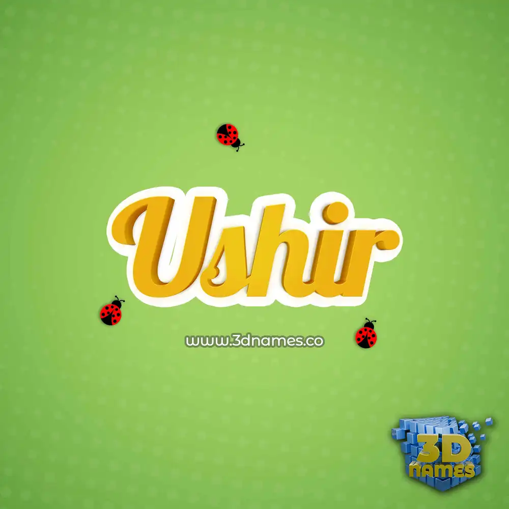 ushir in Ladybugs style - 3D name wallpaper