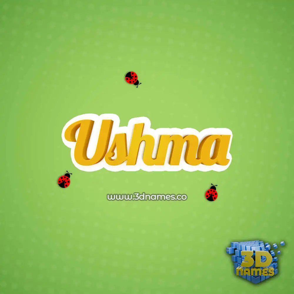 ushma in Ladybugs style - 3D name wallpaper