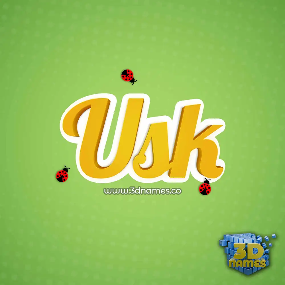 usk in Ladybugs style - 3D name wallpaper