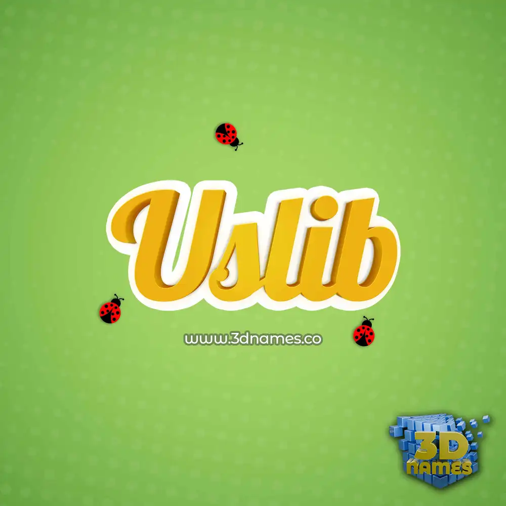 uslib in Ladybugs style - 3D name wallpaper