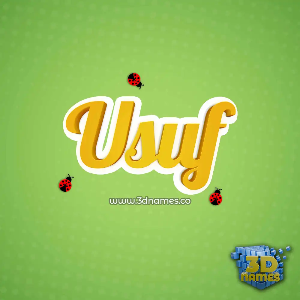 usuf in Ladybugs style - 3D name wallpaper