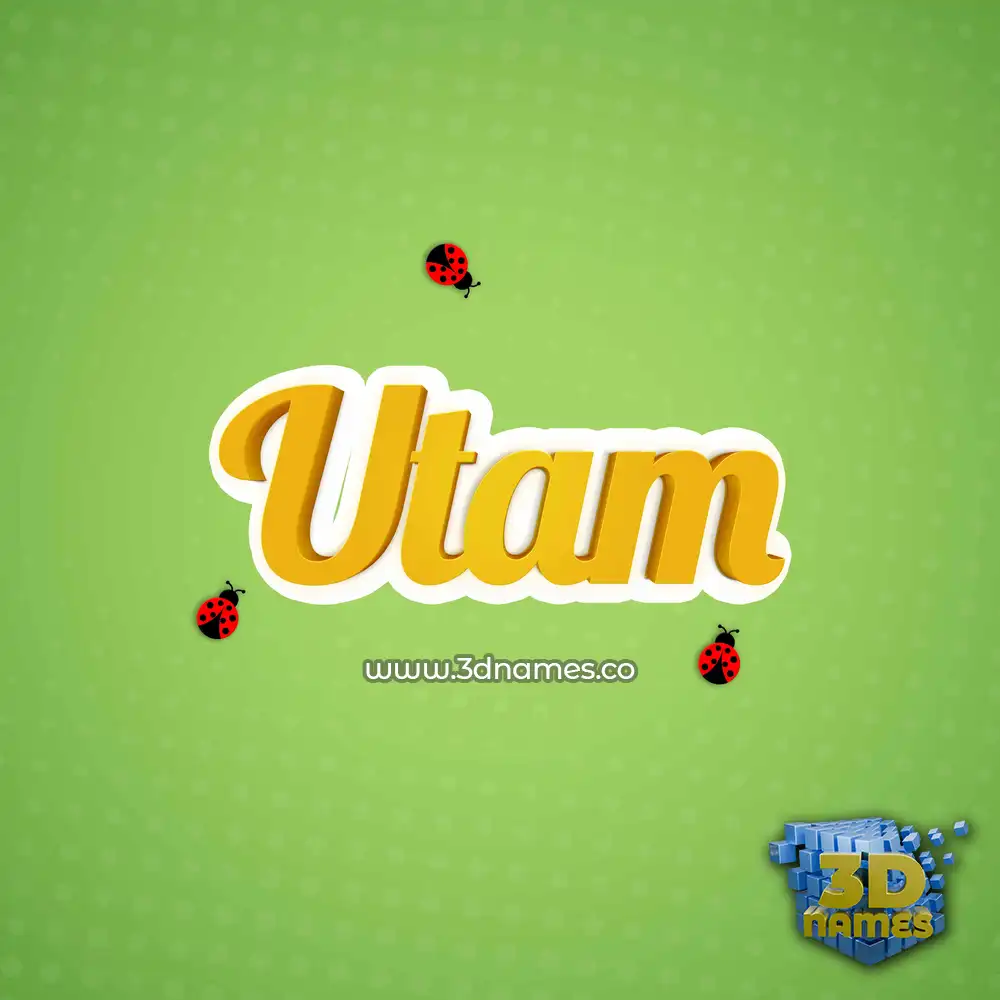 utam in Ladybugs style - 3D name wallpaper