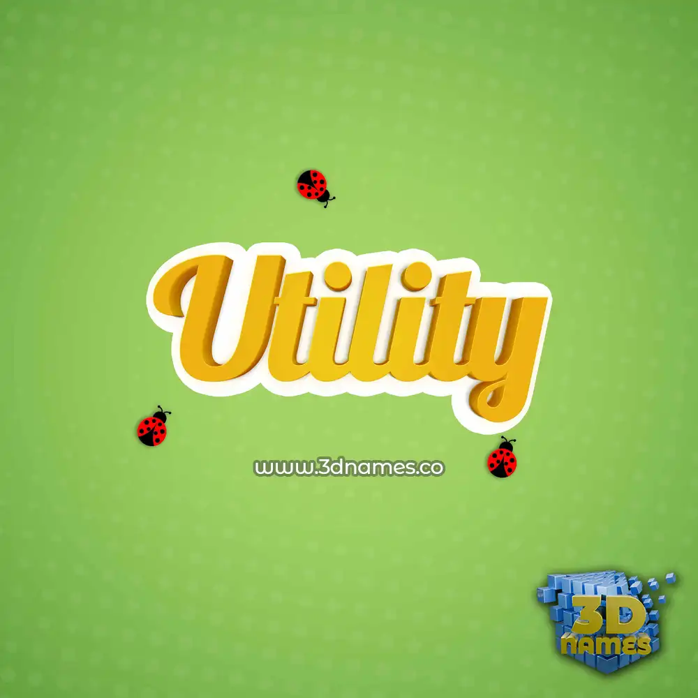 utility in Ladybugs style - 3D name wallpaper