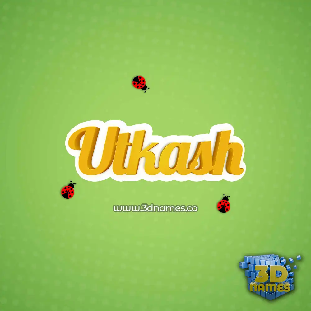utkash in Ladybugs style - 3D name wallpaper