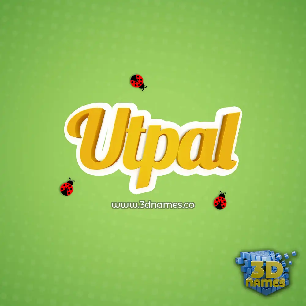 utpal in Ladybugs style - 3D name wallpaper