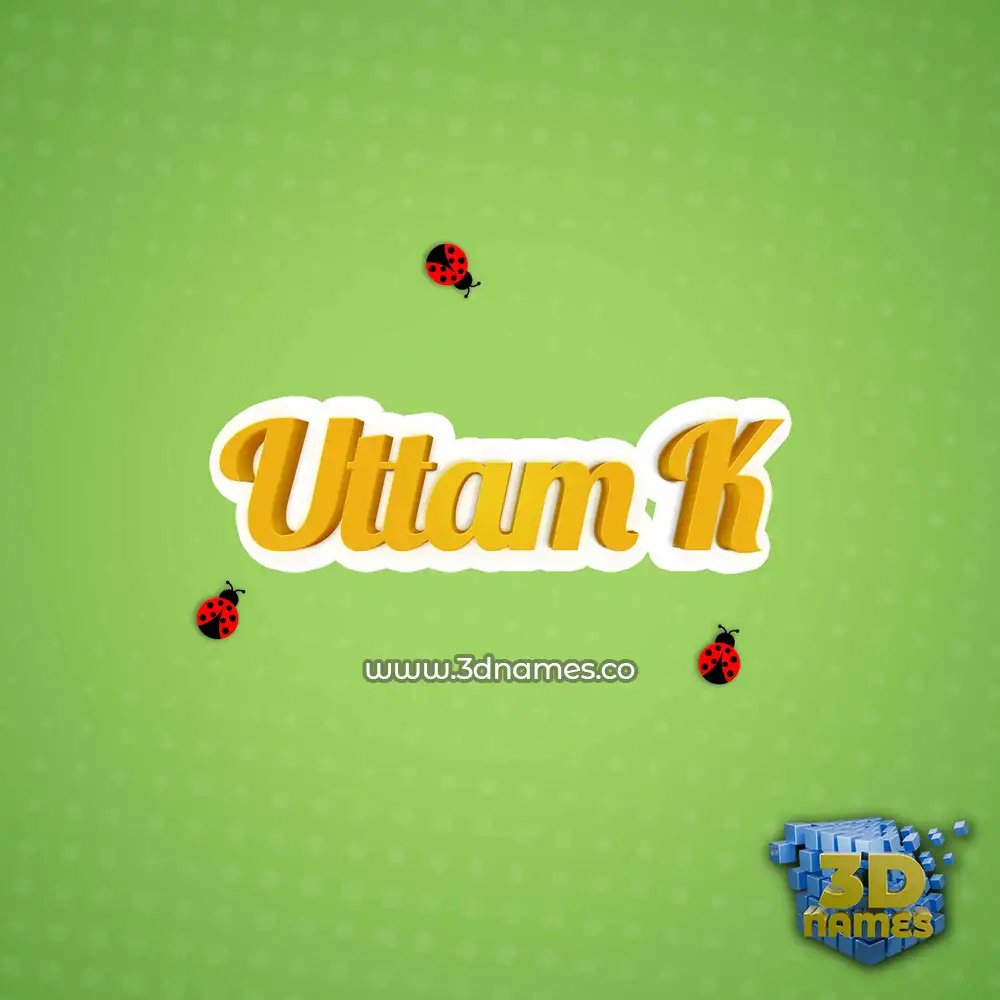 uttam k in Ladybugs style - 3D name wallpaper