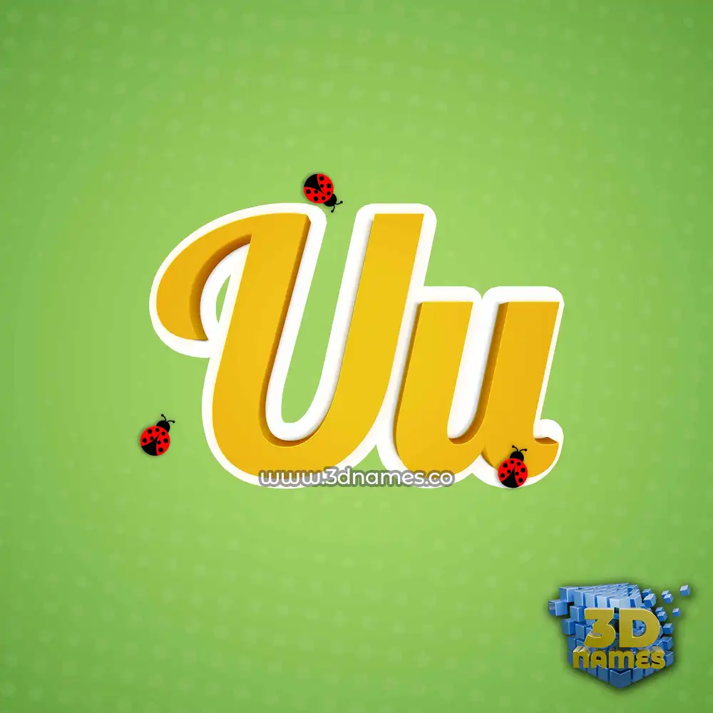 uu in Ladybugs style - 3D name wallpaper