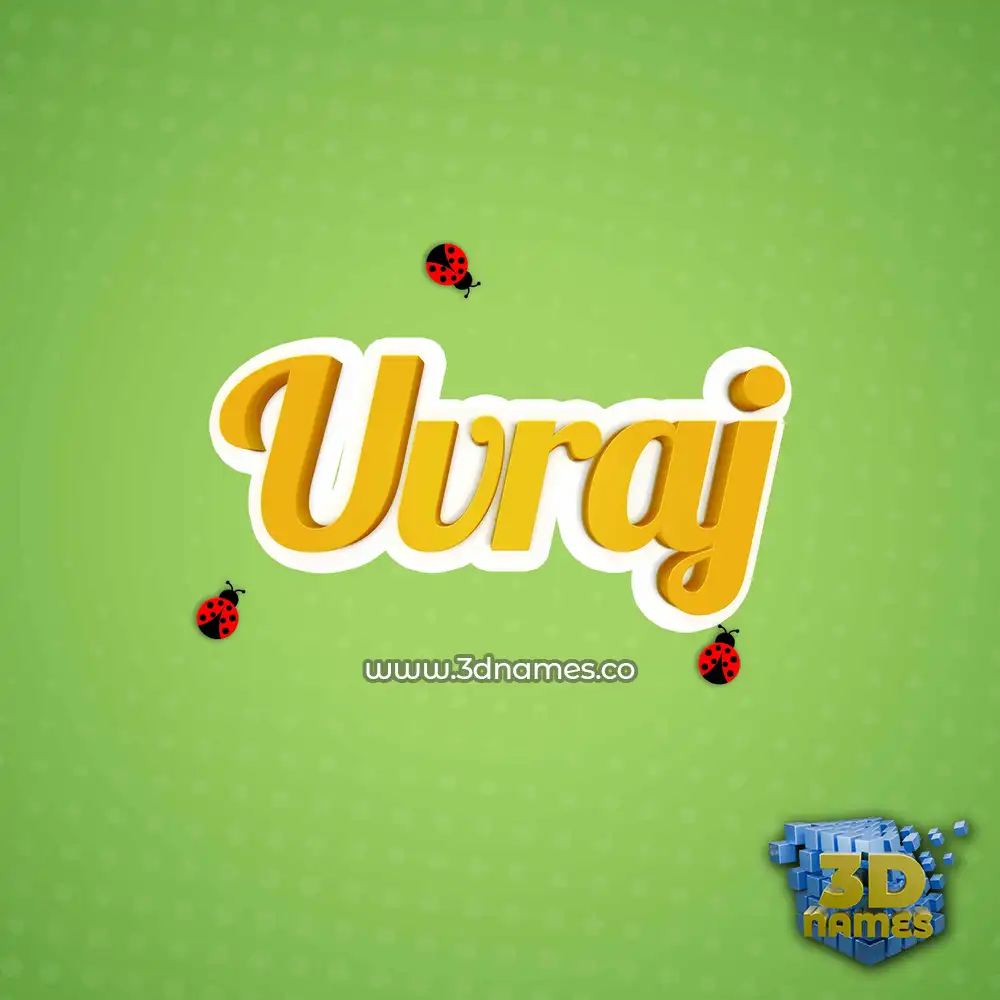uvraj in Ladybugs style - 3D name wallpaper