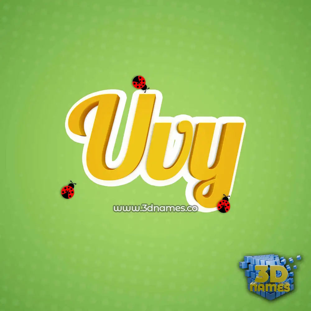 uvy in Ladybugs style - 3D name wallpaper