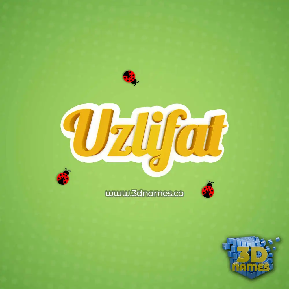 uzlifat in Ladybugs style - 3D name wallpaper