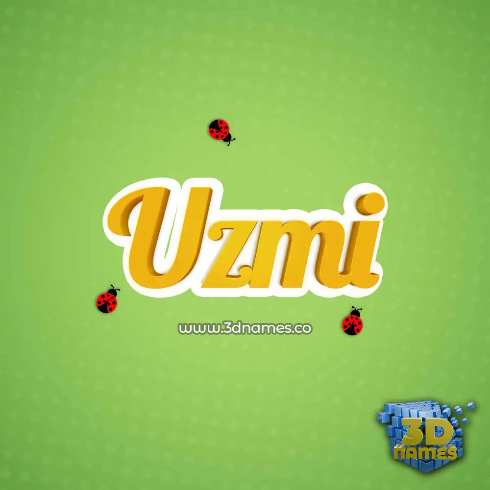 uzmi in Ladybugs style - 3D name wallpaper