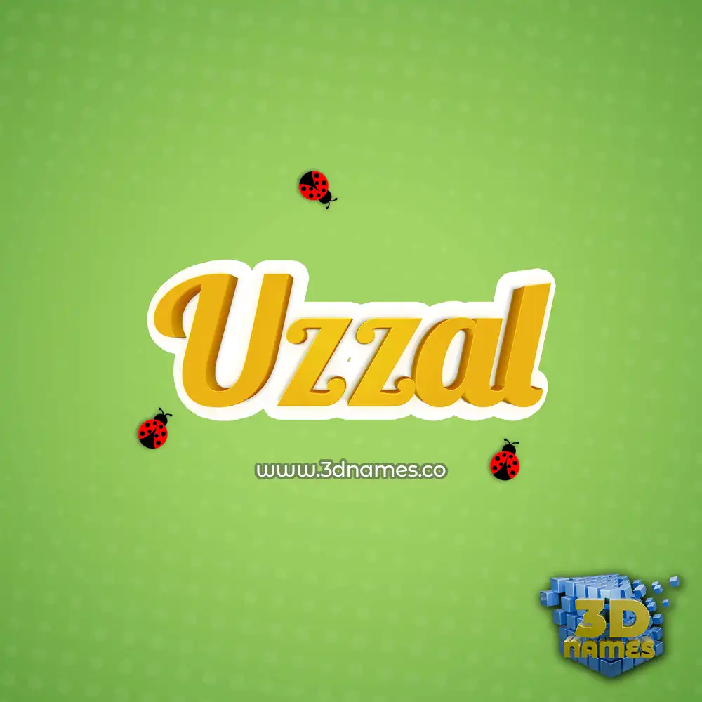 uzzal in Ladybugs style - 3D name wallpaper