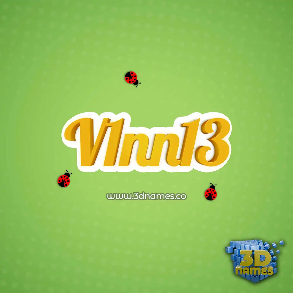 v1nn13 in Ladybugs style - 3D name wallpaper