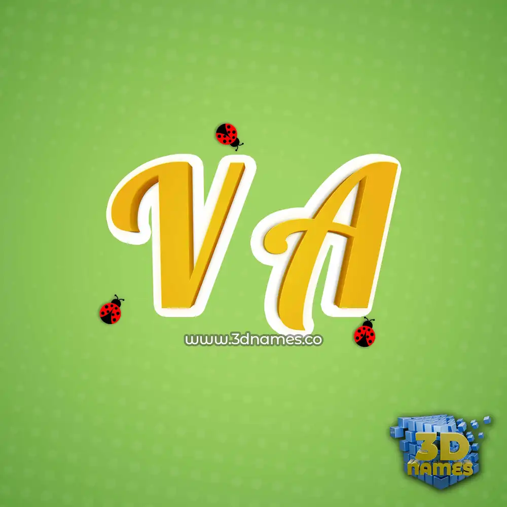 v a in Ladybugs style - 3D name wallpaper