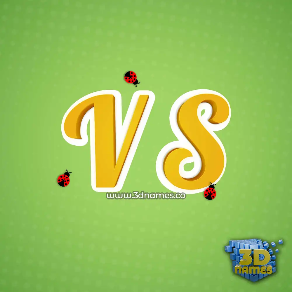 v s in Ladybugs style - 3D name wallpaper