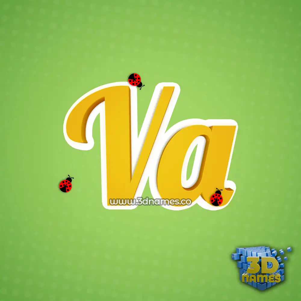 va in Ladybugs style - 3D name wallpaper