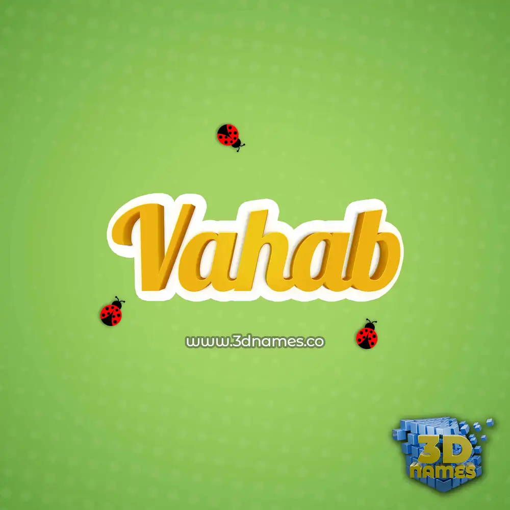 vahab in Ladybugs style - 3D name wallpaper