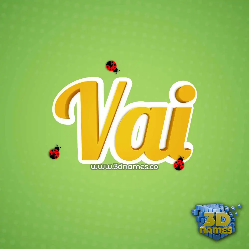 vai in Ladybugs style - 3D name wallpaper