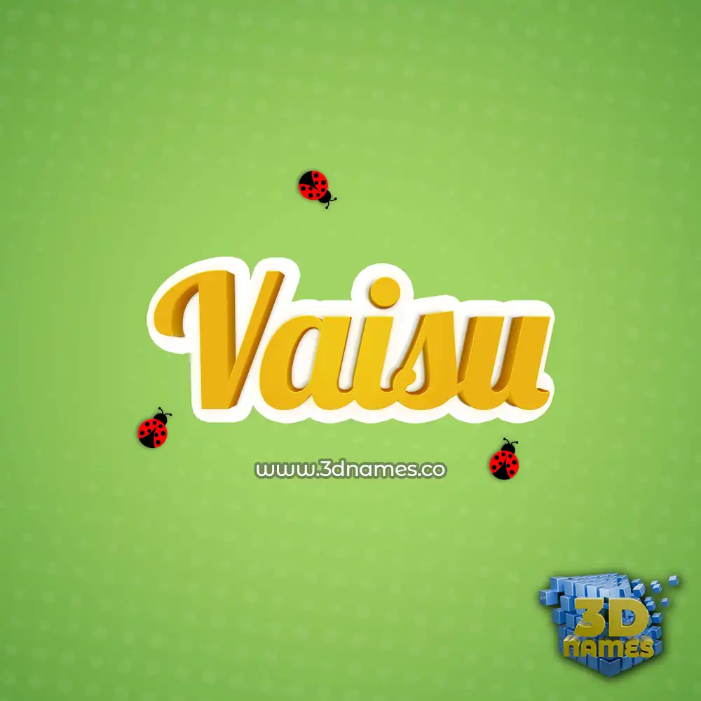 vaisu in Ladybugs style - 3D name wallpaper