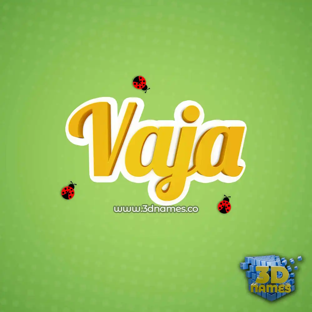 vaja in Ladybugs style - 3D name wallpaper