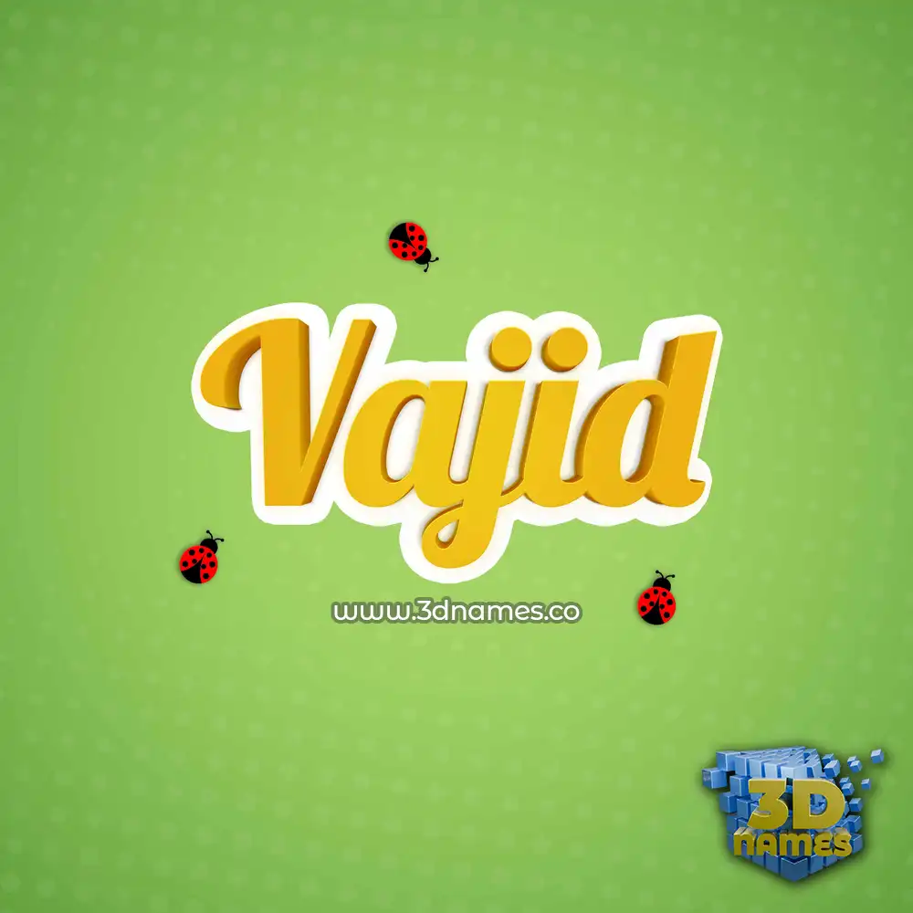 vajid in Ladybugs style - 3D name wallpaper