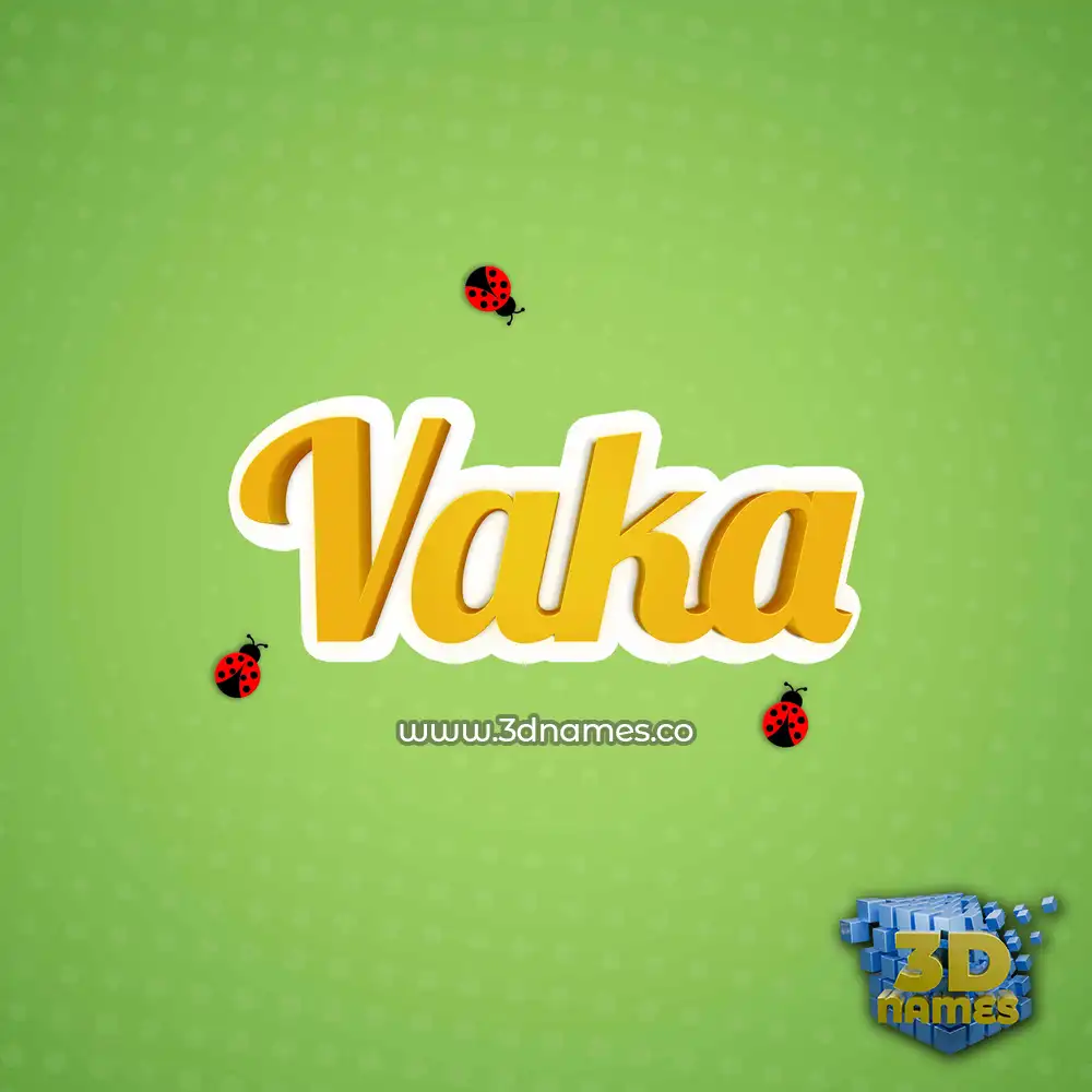 vaka in Ladybugs style - 3D name wallpaper