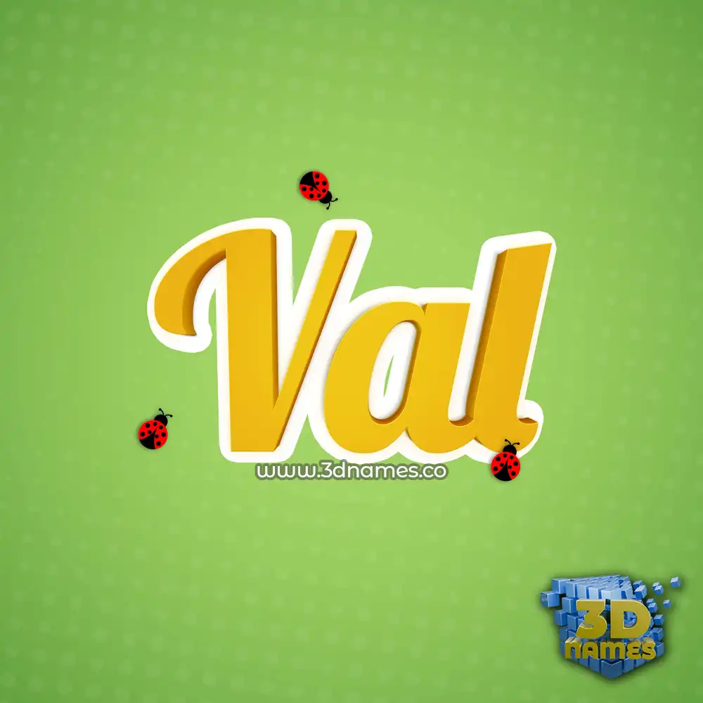 val in Ladybugs style - 3D name wallpaper