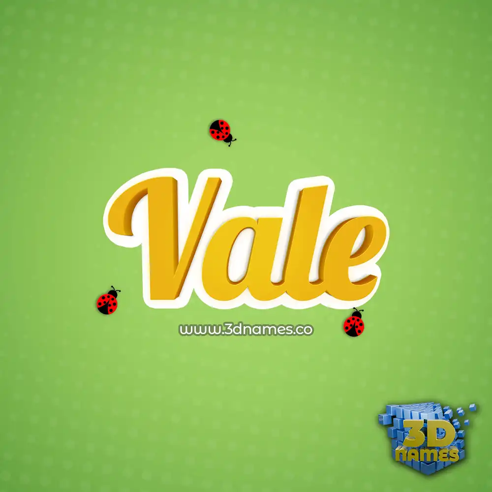vale in Ladybugs style - 3D name wallpaper