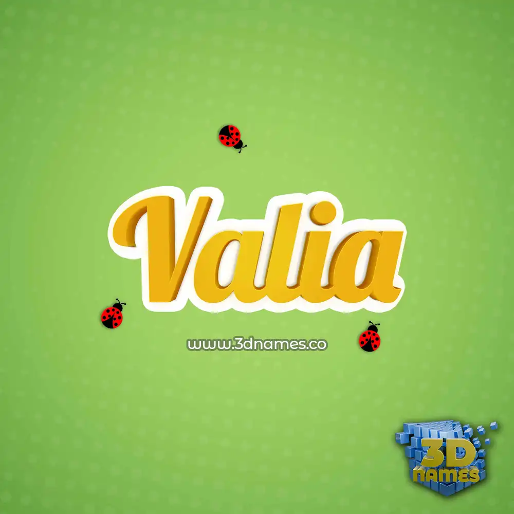 valia in Ladybugs style - 3D name wallpaper