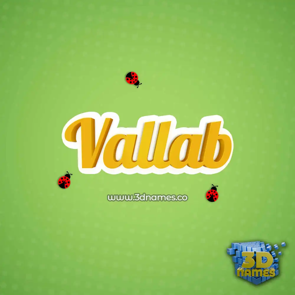 vallab in Ladybugs style - 3D name wallpaper