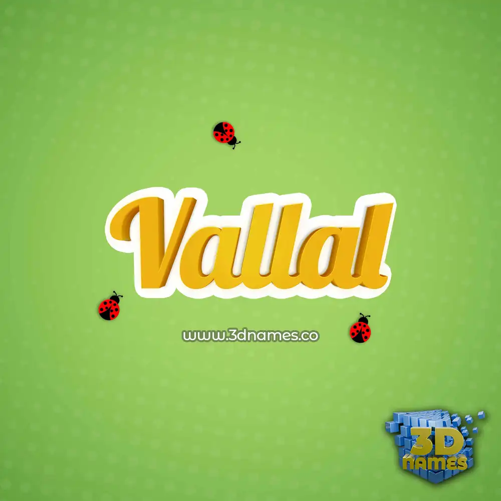 vallal in Ladybugs style - 3D name wallpaper