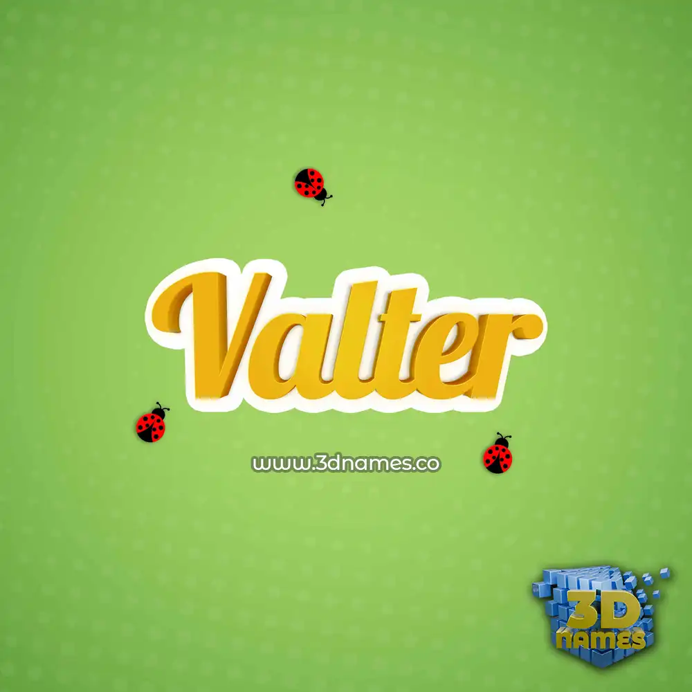 valter in Ladybugs style - 3D name wallpaper