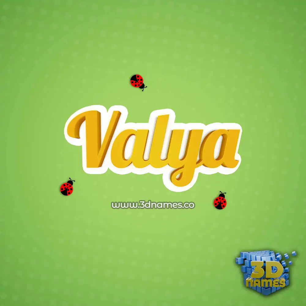 valya in Ladybugs style - 3D name wallpaper