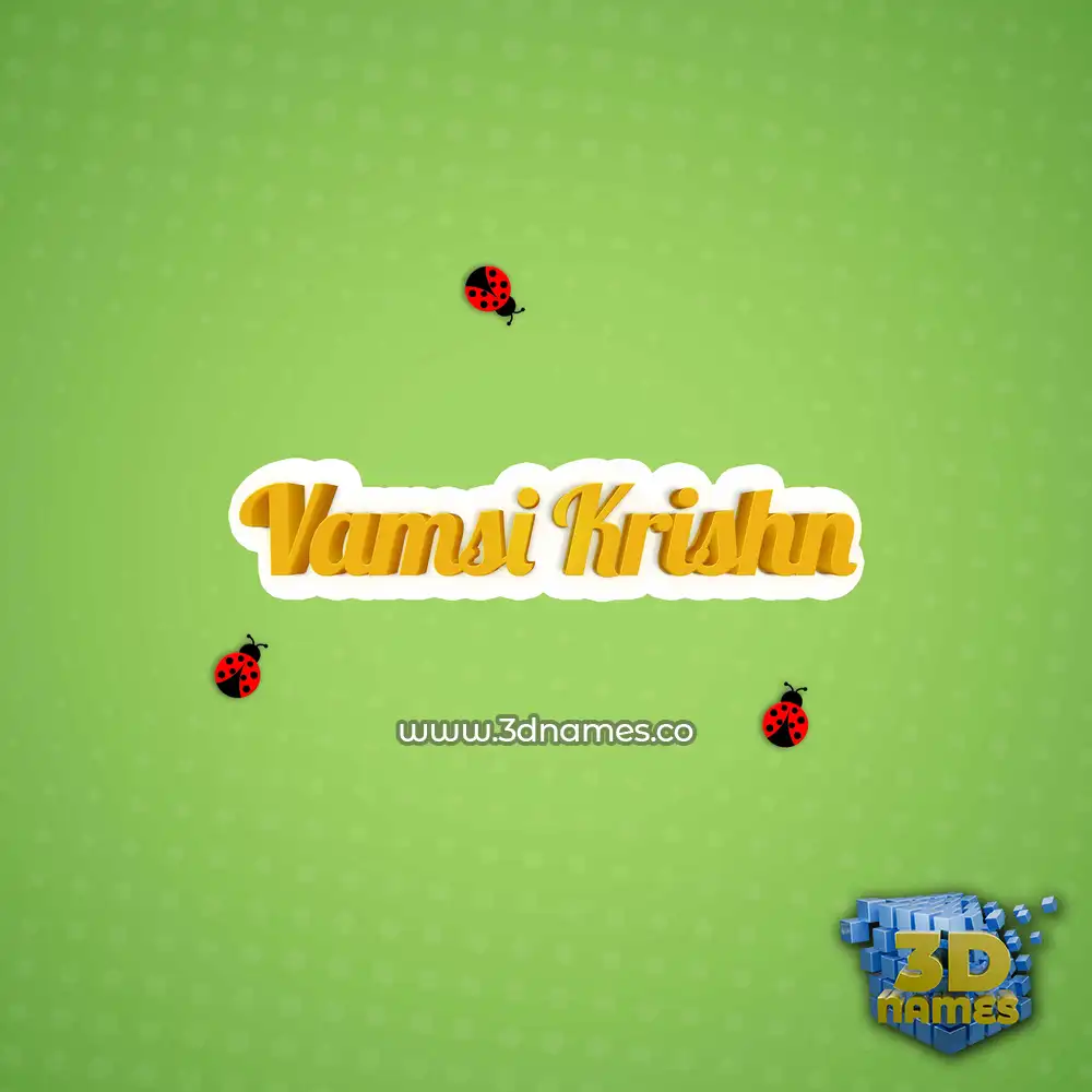 vamsi krishn in Ladybugs style - 3D name wallpaper