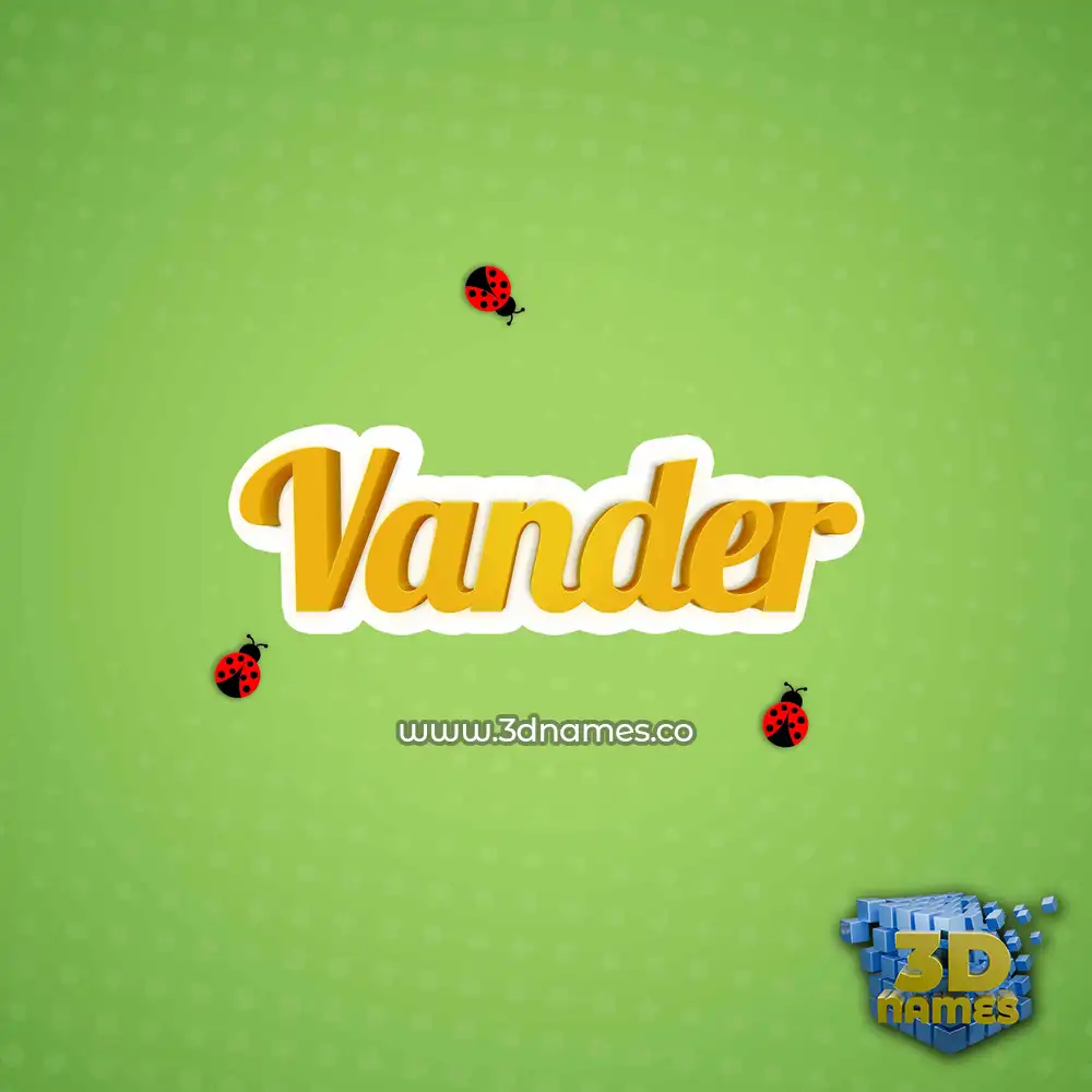 vander in Ladybugs style - 3D name wallpaper