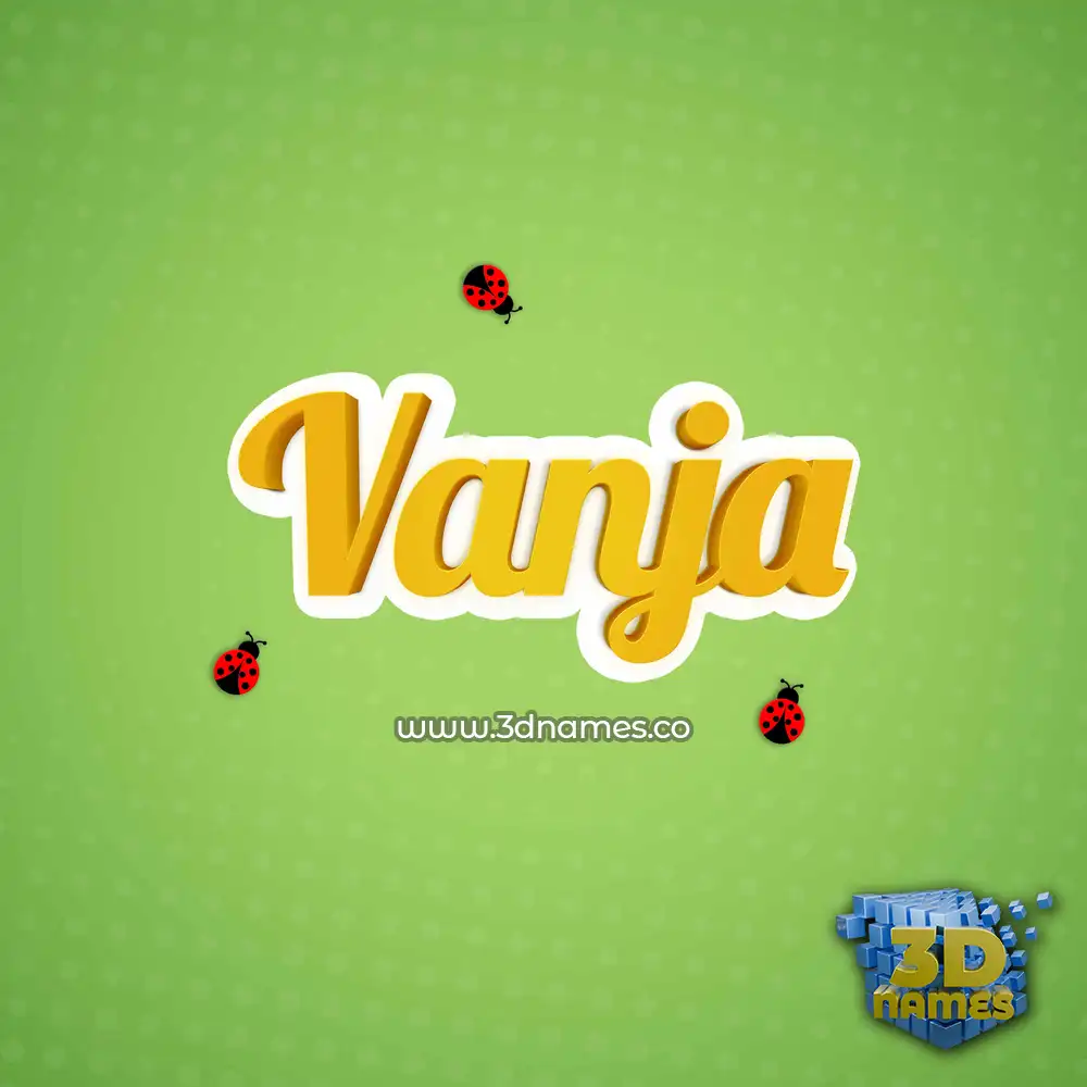 vanja in Ladybugs style - 3D name wallpaper